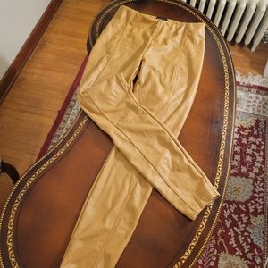 Nicole Miller Butterscotch Faux Leather Pants Size S